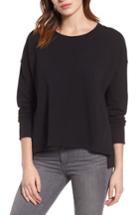 Women's Caslon Side Slit Relaxed Sweatshirt - Black