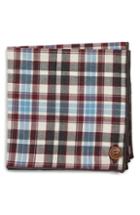 Men's Armstrong & Wilson Plaid Cotton Pocket Square, Size - Burgundy