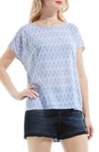 Women's Two By Vince Camuto Ikat Stars Mixed Media Top
