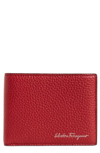 Men's Salvatore Ferragamo Leather Bifold Wallet - Red