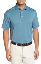 Men's Peter Millar Anderson Houndstooth Jacquard Performance Polo - Blue