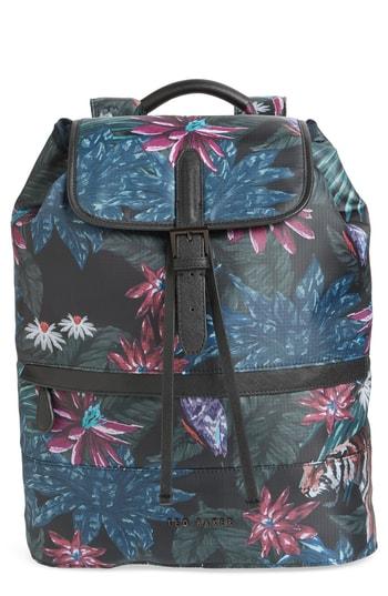 Men's Ted Baker London Revving Print Backpack - Black