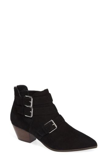 Women's Treasure & Bond Walk Buckle Strap Bootie M - Black