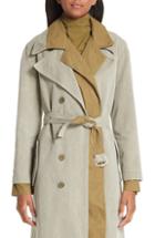 Women's Sies Marjan Devin Layered Cotton Canvas Trench Coat - Green