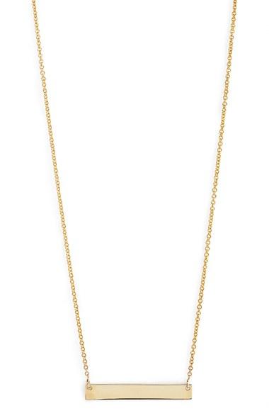 Women's Bony Levy 14k Gold Bar Pendant Necklace (nordstrom Exclusive)