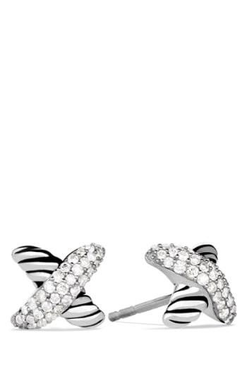 Women's David Yurman 'x' Earrings With Diamonds