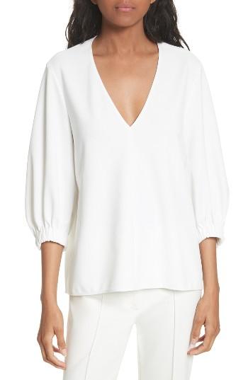Women's Tibi Stretch Crepe Trapeze Top - Ivory
