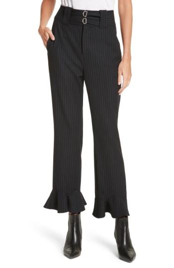 Women's Rebecca Taylor Pinstripe Ruffle Pants