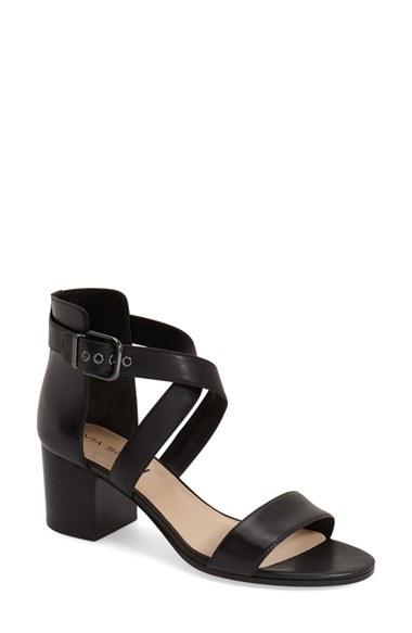 Women's Via Spiga 'jobina' Crisscross Strap Block Heel Sandal M - Black