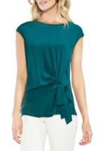 Women's Vince Camuto Side Tie Ruched Stretch Crepe Top - Green