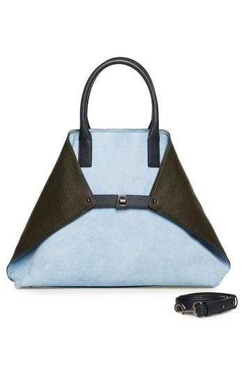 Akris Medium Ai Bicolor Nubuck & Leather Tote -
