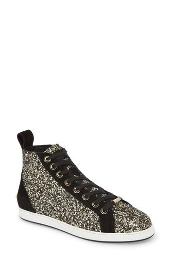 Women's Jimmy Choo Colt Glitter High Top Sneaker Us / 35eu - Metallic