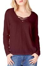 Women's Michael Stars Strappy V-neck Top, Size - Red