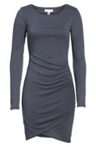 Women's Leith Ruched Long Sleeve Dress - Blue