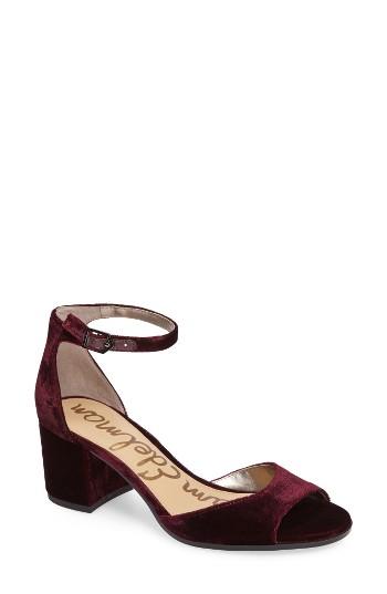 Women's Sam Edelman Susie D'orsay Ankle Strap Sandal .5 M - Burgundy