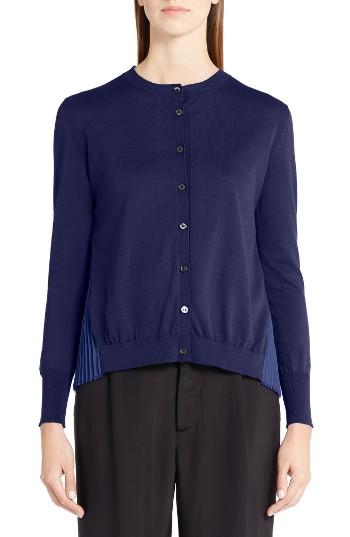 Women's Marni Pleated Cardigan Us / 40 It - Blue