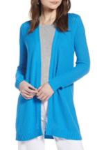 Women's Halogen Textured Cotton Knit Cardigan - Blue
