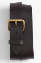 Men's Filson Brass Buckle Leather Belt - Brown