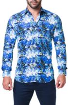 Men's Maceoo Fibonacci Lifetime Print Sport Shirt - Blue