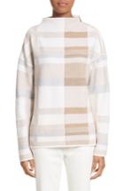 Women's Lafayette 148 New York Plaid Intarsia Turtleneck Sweater, Size - Beige