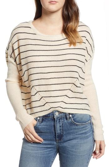 Women's Cotton Emporium Stripe Dolman Sweater - Beige