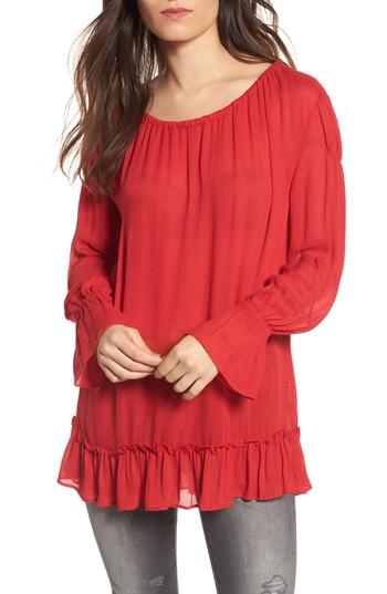 Women's Hinge Tie Back Tunic, Size - Red
