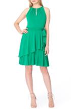 Women's Tahari Tiered Fit & Flare Dress - Green
