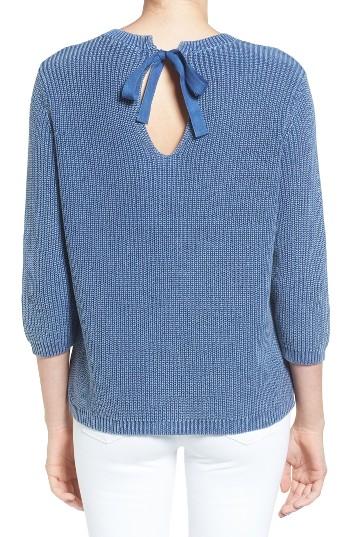 Women's Caslon Bleached Cotton Tie Back Pullover
