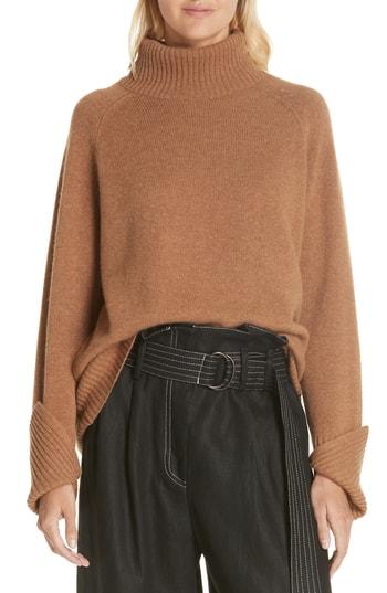 Women's Lee Mathews Cashmere Turtleneck Sweater - Yellow