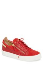 Men's Giuseppe Zanotti Zip Low Top Sneaker Us / 40eu - Red