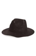 Women's Kitsch Marbled Paint Felt Panama Hat - Black