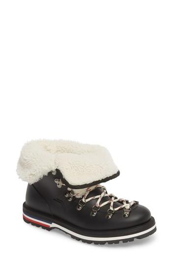 Women's Moncler Inaya Scarpa Genuine Shearling Boot Us / 35eu - Blue