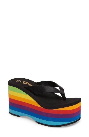 Women's Rocket Dog Paradise Platform Wedge Flip Flop M - Pink