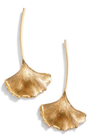 Women's Oscar De La Renta Ginko Leaf Drop Earrings