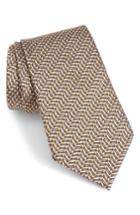 Men's Ermenegildo Zegna Stripe Silk Tie, Size - Black