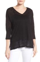 Women's Two By Vince Camuto Seam Detail Linen Tee - Black