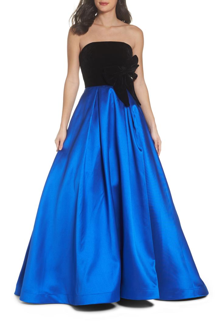 Women's Mac Duggal Velvet Bodice Ballgown