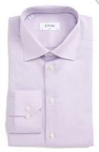 Men's Eton Slim Fit Herringbone Dress Shirt .5 - Purple