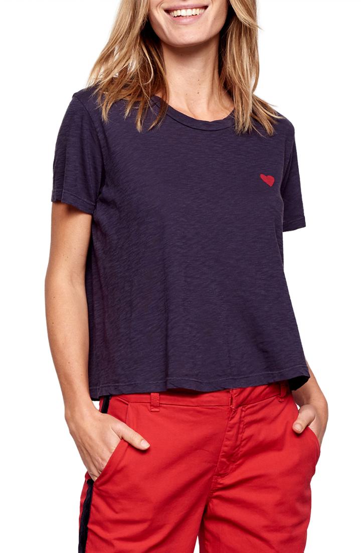 Women's Sundry Mini Heart Vintage Tee - Blue