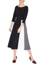 Women's Boden Claudia Colorblock Ponte Midi Dress - Black