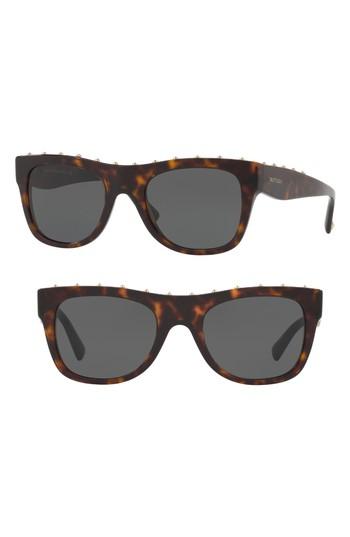 Women's Valentino 51mm Studded Sunglasses - Rose Gold