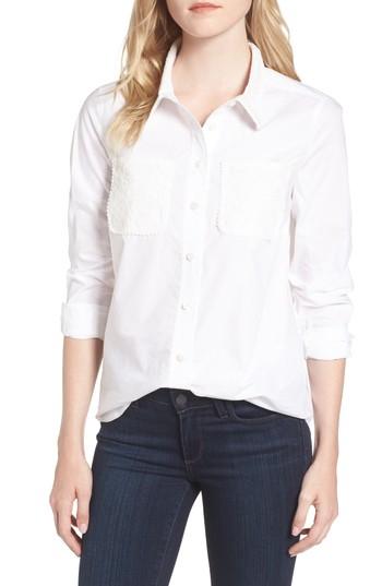 Women's Draper James Lace Detail Shirt - White