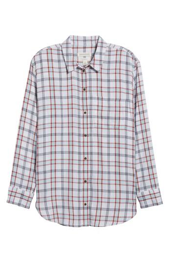 Women's Treasure & Bond Tartan Boyfriend Shirt - White