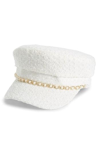 Women's Leith Tweed Baker Boy Hat - Ivory
