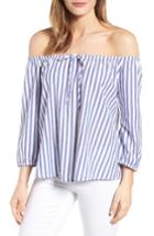 Women's Velvet By Graham & Spencer Stripe Cotton Off The Shoulder Top