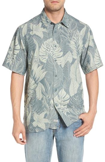 Men's Quiksilver Waterman Collection Jungle Thinking Sport Shirt - Green