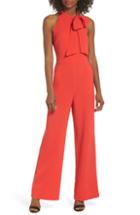 Women's Vince Camuto Kors Bow Neck Stretch Crepe Jumpsuit - Red