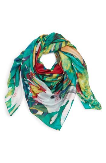 Women's Nordstrom Oversized Print Square Scarf, Size - Yellow