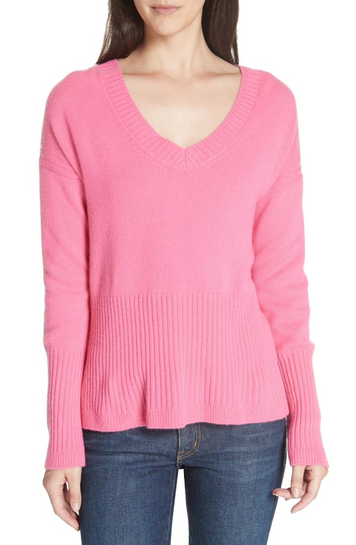 Women's Derek Lam 10 Crosby V-neck Cashmere Sweater