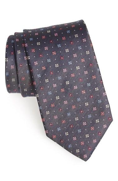 Men's Eton Floral Silk Tie, Size - Grey